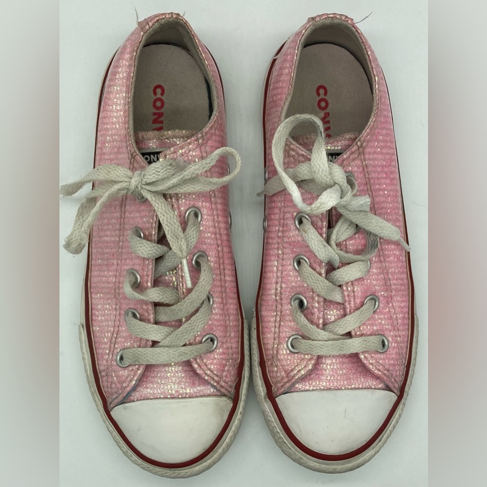 Girls Pink Glitter Converse Size 2